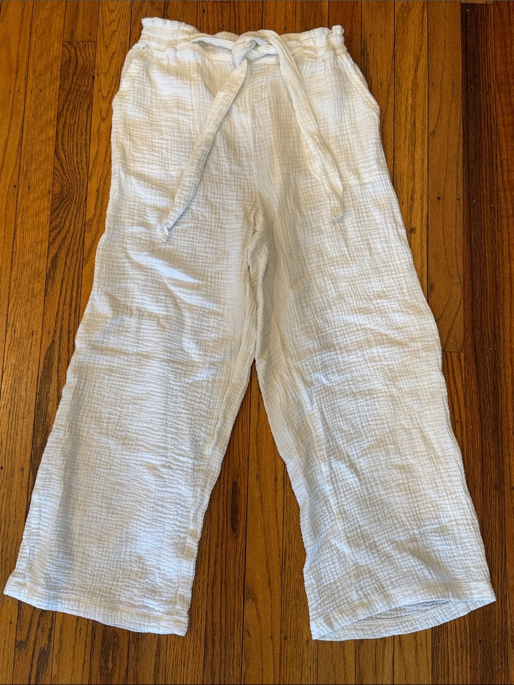 Anthropologie White Gauze Straight-Leg Pants nwot size xs